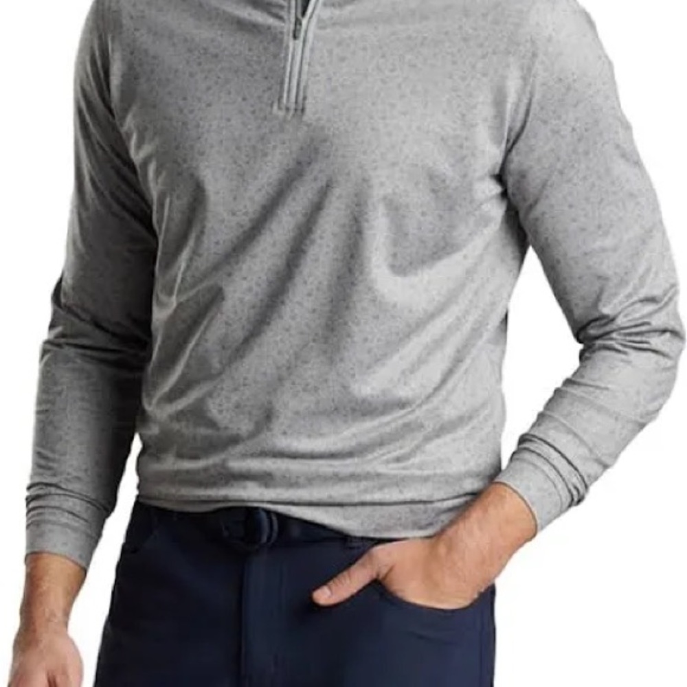 NEW Peter Millar Golf Pullover Crown Sport Double Transfused Print 1/4 Zip Large